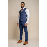 Kaiser - Chaleco azul de tweed a cuadros para hombre
