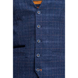 Kaiser - Chaleco azul de tweed a cuadros para hombre