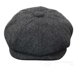 Gorra infantil estilo "Peaky Blinders Newsboy" de tweed con estampado de espiga y 8 paneles.