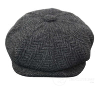 Gorra infantil estilo "Peaky Blinders Newsboy" de tweed con estampado de espiga y 8 paneles.