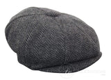 Gorra infantil estilo "Peaky Blinders Newsboy" de tweed con estampado de espiga y 8 paneles.