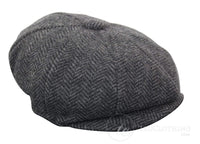 Gorra infantil estilo "Peaky Blinders Newsboy" de tweed con estampado de espiga y 8 paneles.