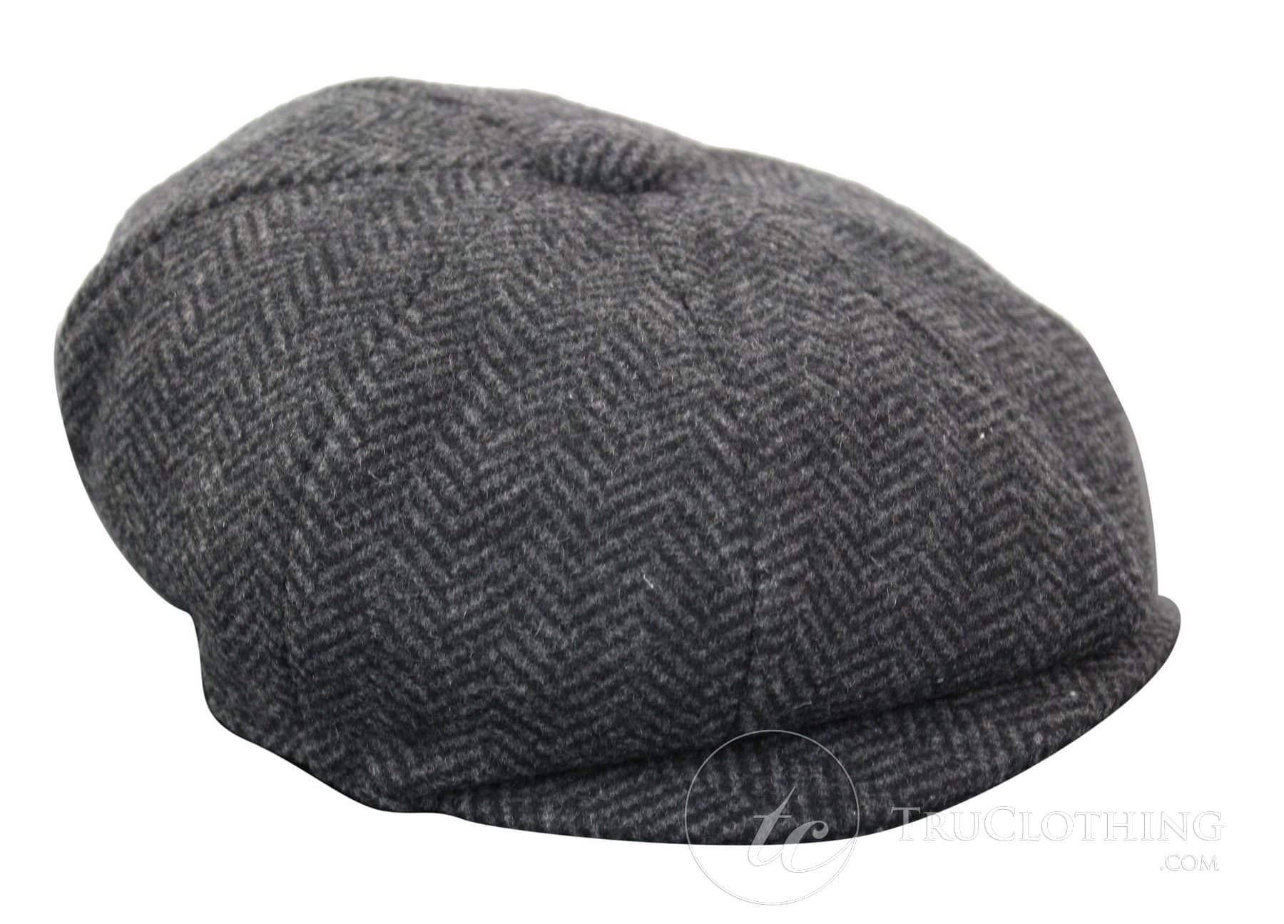 Gorra infantil estilo "Peaky Blinders Newsboy" de tweed con estampado de espiga y 8 paneles.