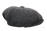 Gorra infantil estilo "Peaky Blinders Newsboy" de tweed con estampado de espiga y 8 paneles.