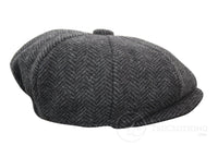 Gorra infantil estilo "Peaky Blinders Newsboy" de tweed con estampado de espiga y 8 paneles.