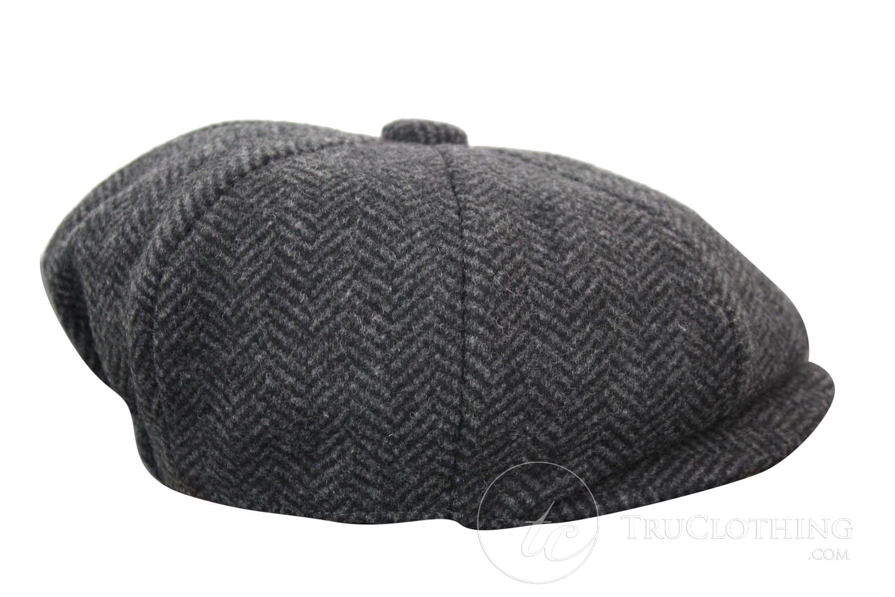 Gorra infantil estilo "Peaky Blinders Newsboy" de tweed con estampado de espiga y 8 paneles.
