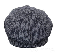 Gorra infantil estilo "Peaky Blinders Newsboy" de tweed con estampado de espiga y 8 paneles.