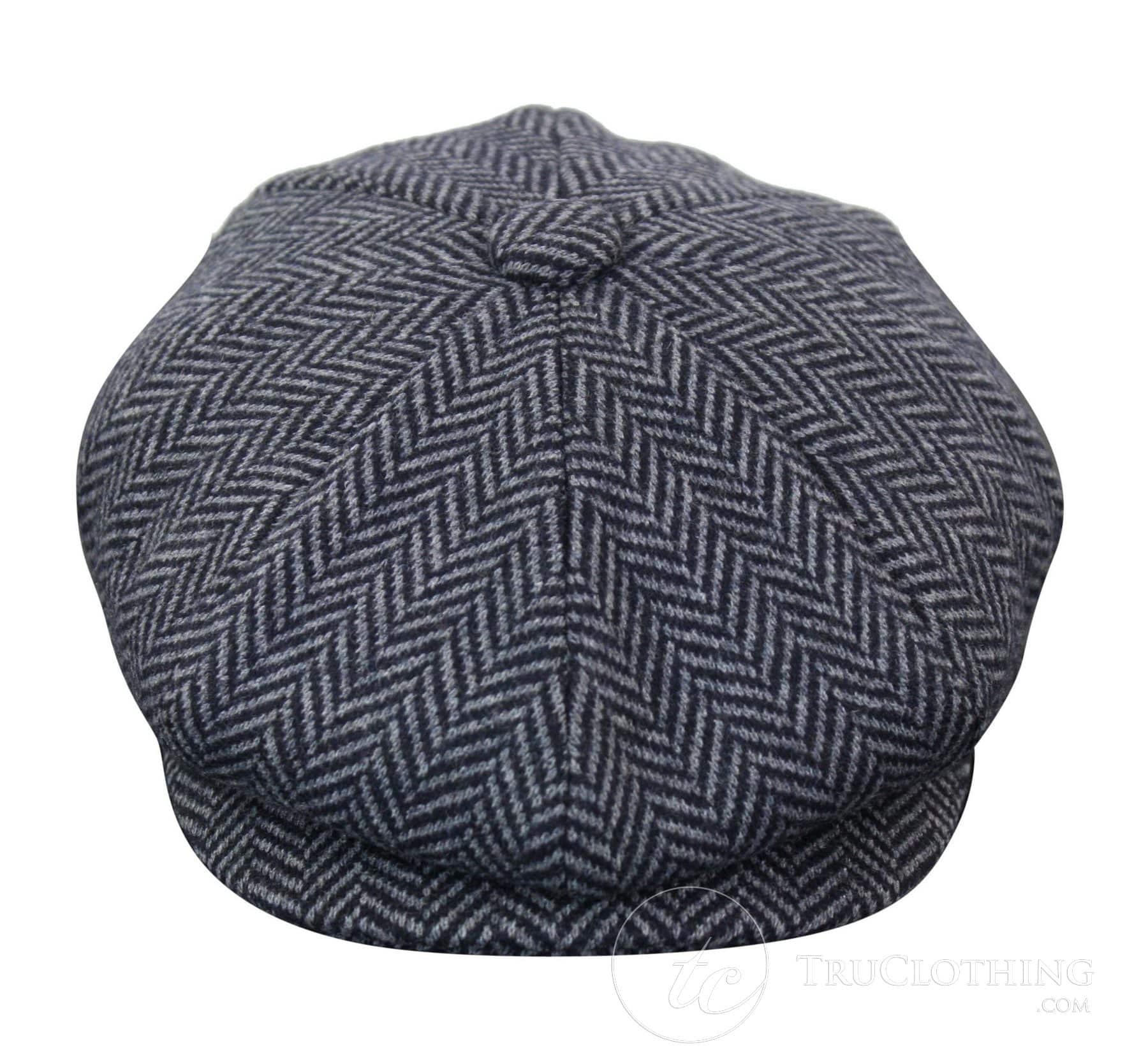 Gorra infantil estilo "Peaky Blinders Newsboy" de tweed con estampado de espiga y 8 paneles.