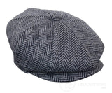 Gorra infantil estilo "Peaky Blinders Newsboy" de tweed con estampado de espiga y 8 paneles.