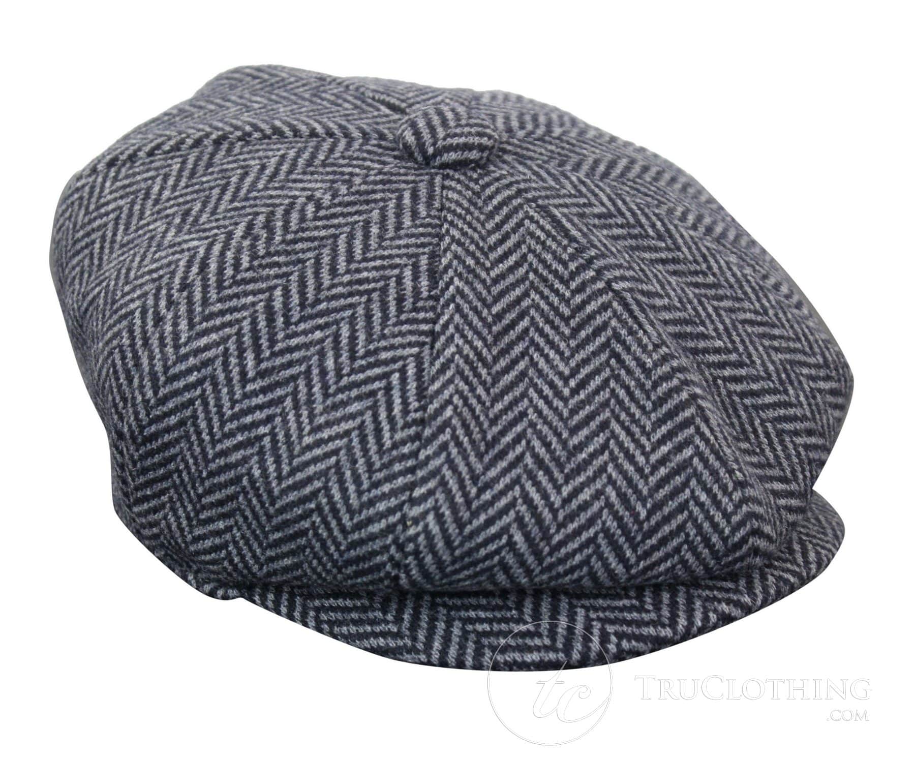 Gorra infantil estilo "Peaky Blinders Newsboy" de tweed con estampado de espiga y 8 paneles.