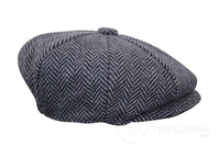 Gorra infantil estilo "Peaky Blinders Newsboy" de tweed con estampado de espiga y 8 paneles.