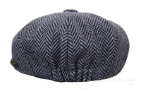 Gorra infantil estilo "Peaky Blinders Newsboy" de tweed con estampado de espiga y 8 paneles.