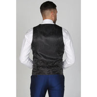 Kingsley - Chaleco azul liso para hombre