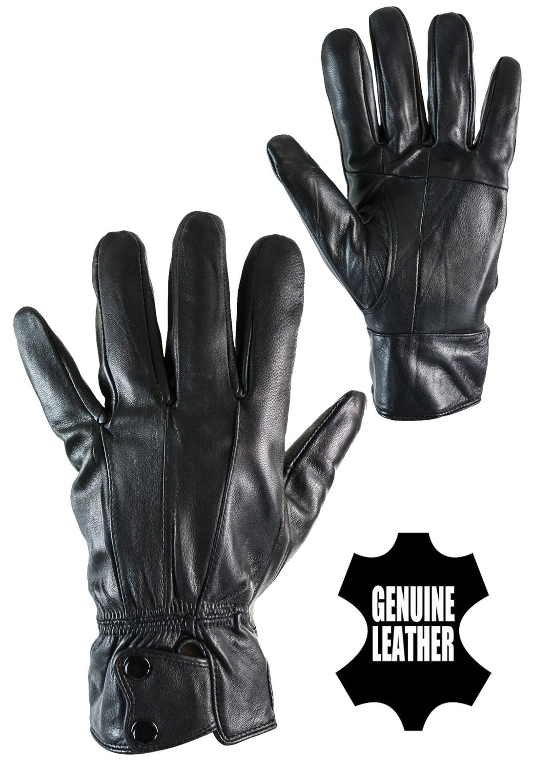 Guantes de invierno para hombre KK MG 6061 de cuero auténtico con forro térmico, ideales para conducir.