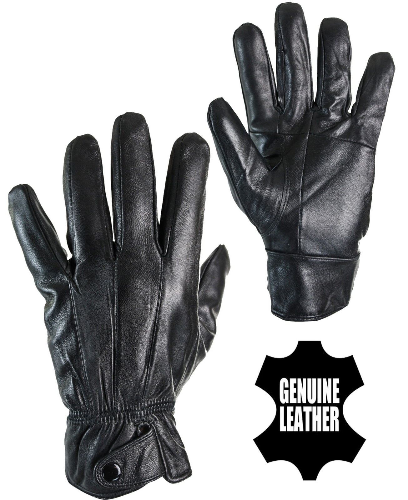 Guantes de invierno para hombre KK MG 6799 de cuero auténtico, forro térmico, cálidos, ideales para conducir, con pantalla táctil.