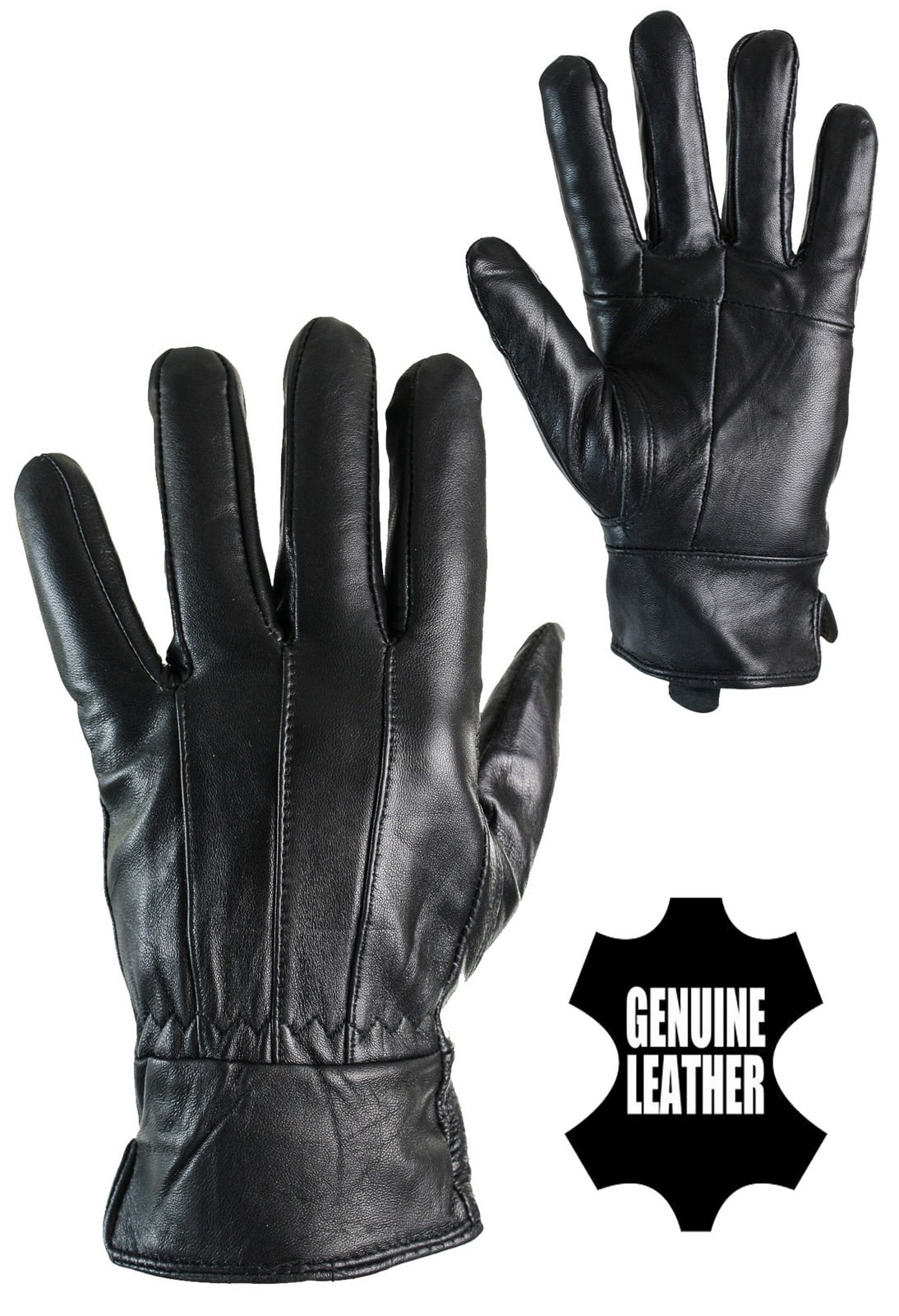 Guantes de invierno para hombre KK MG 6800 de cuero auténtico, forro térmico, cálidos, ideales para conducir, con pantalla táctil.