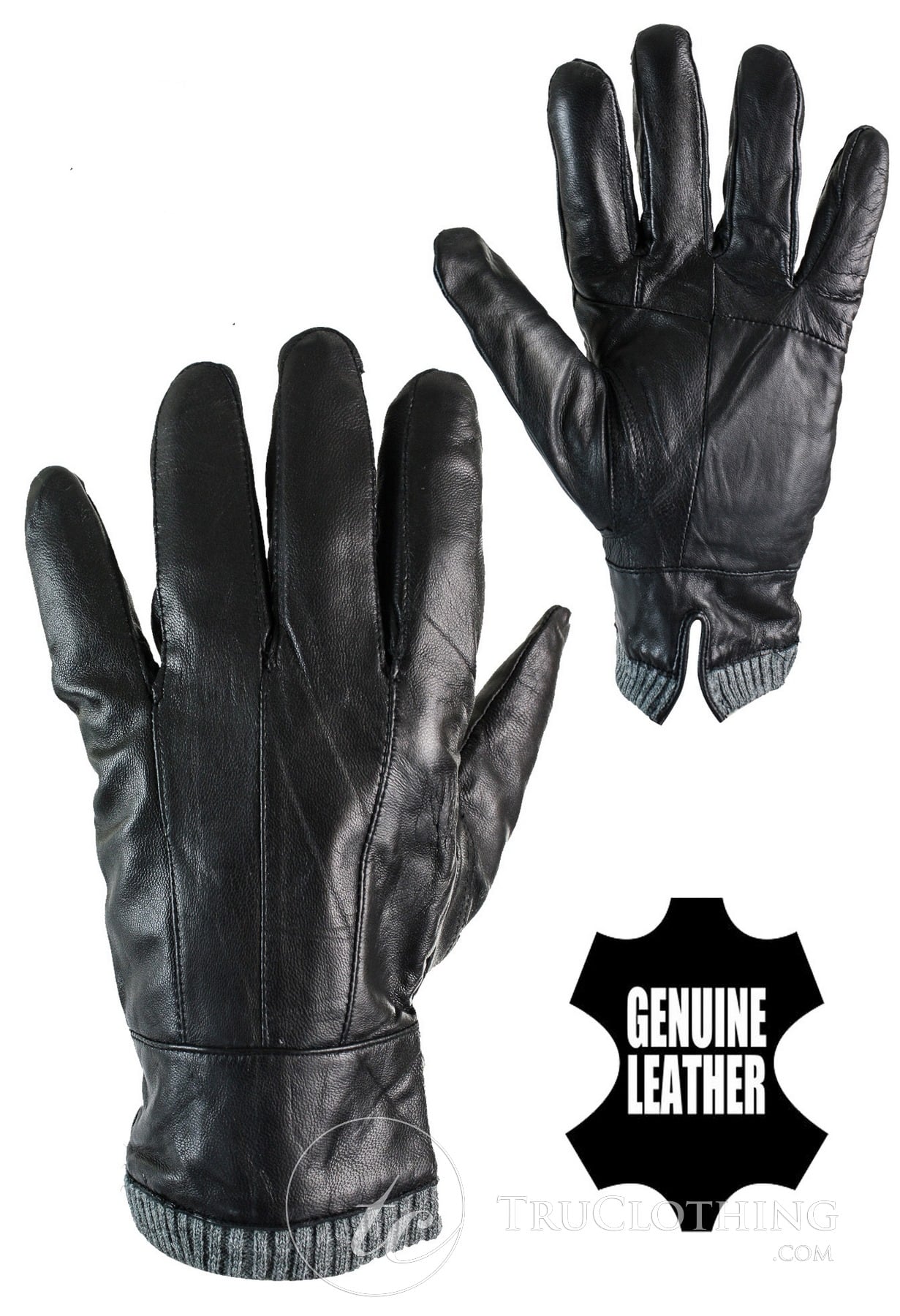 Guantes de invierno para hombre KK MG6058 de cuero auténtico con forro térmico, cálidos, ideales para conducir.