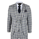 Knight - Blazer a cuadros gris y azul para hombre