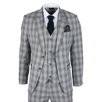 Knight - Blazer a cuadros gris y azul para hombre