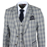 Knight - Blazer a cuadros gris y azul para hombre