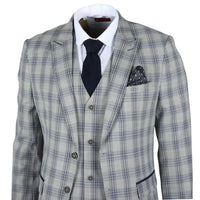 Knight - Blazer a cuadros gris y azul para hombre