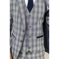 Knight - Blazer a cuadros gris y azul para hombre