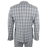 Knight - Blazer a cuadros gris y azul para hombre