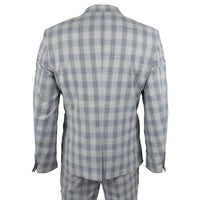 Knight - Blazer a cuadros gris y azul para hombre
