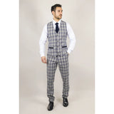 Knight - Chaleco a cuadros gris azulado para hombre