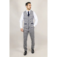 Knight - Chaleco a cuadros gris azulado para hombre