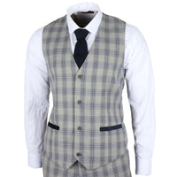 Knight - Chaleco a cuadros gris azulado para hombre