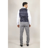 Knight - Chaleco a cuadros gris azulado para hombre