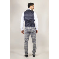 Knight - Chaleco a cuadros gris azulado para hombre