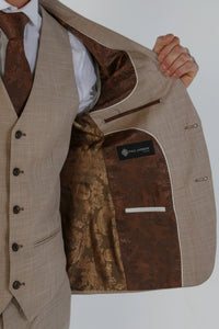 Kurt - Blazer beige de corte entallado para hombre