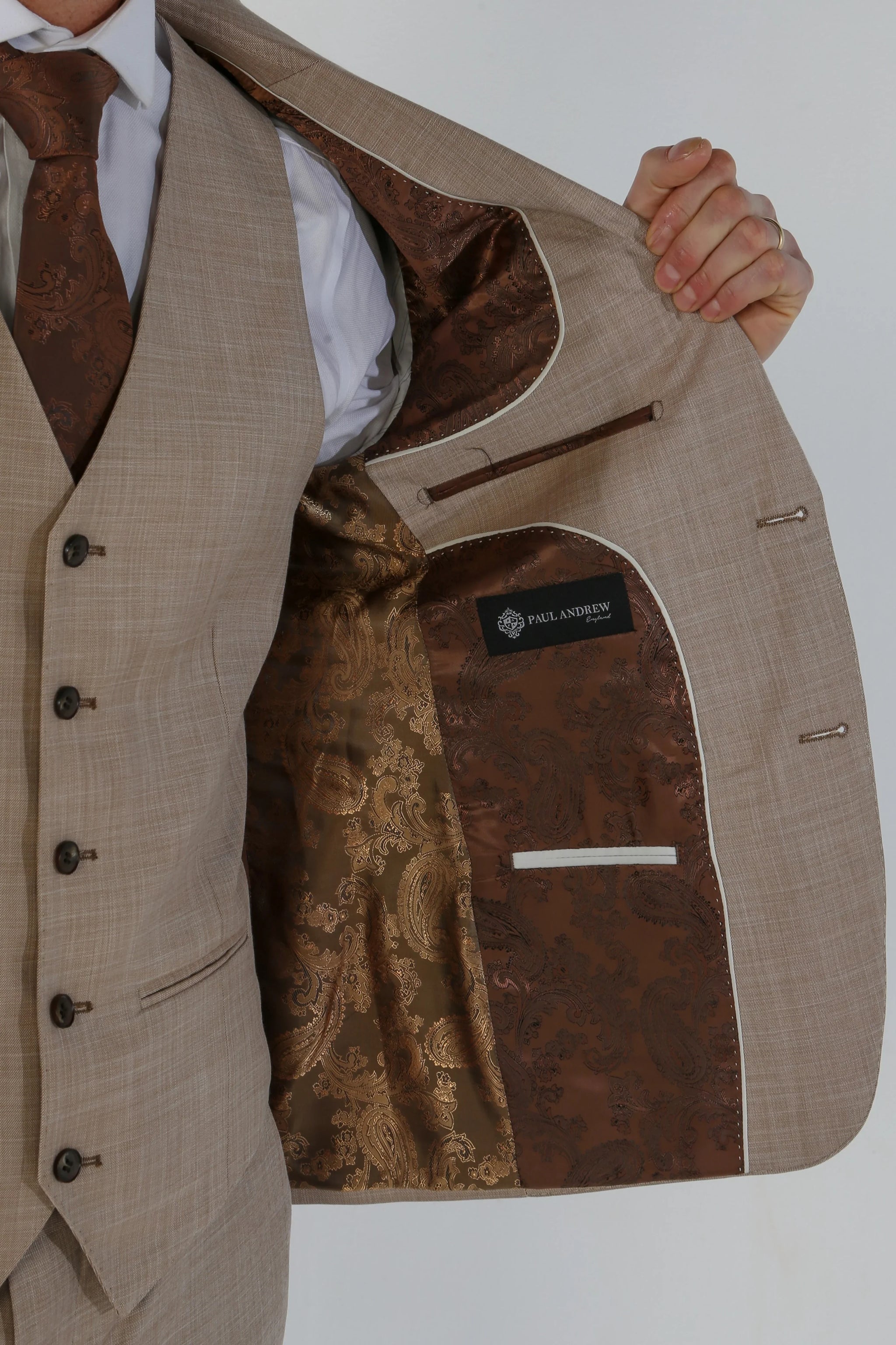 Kurt - Blazer beige de corte entallado para hombre