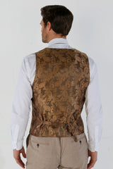 Kurt - Chaleco beige de corte entallado para hombre