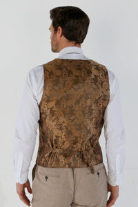 Kurt - Chaleco beige de corte entallado para hombre