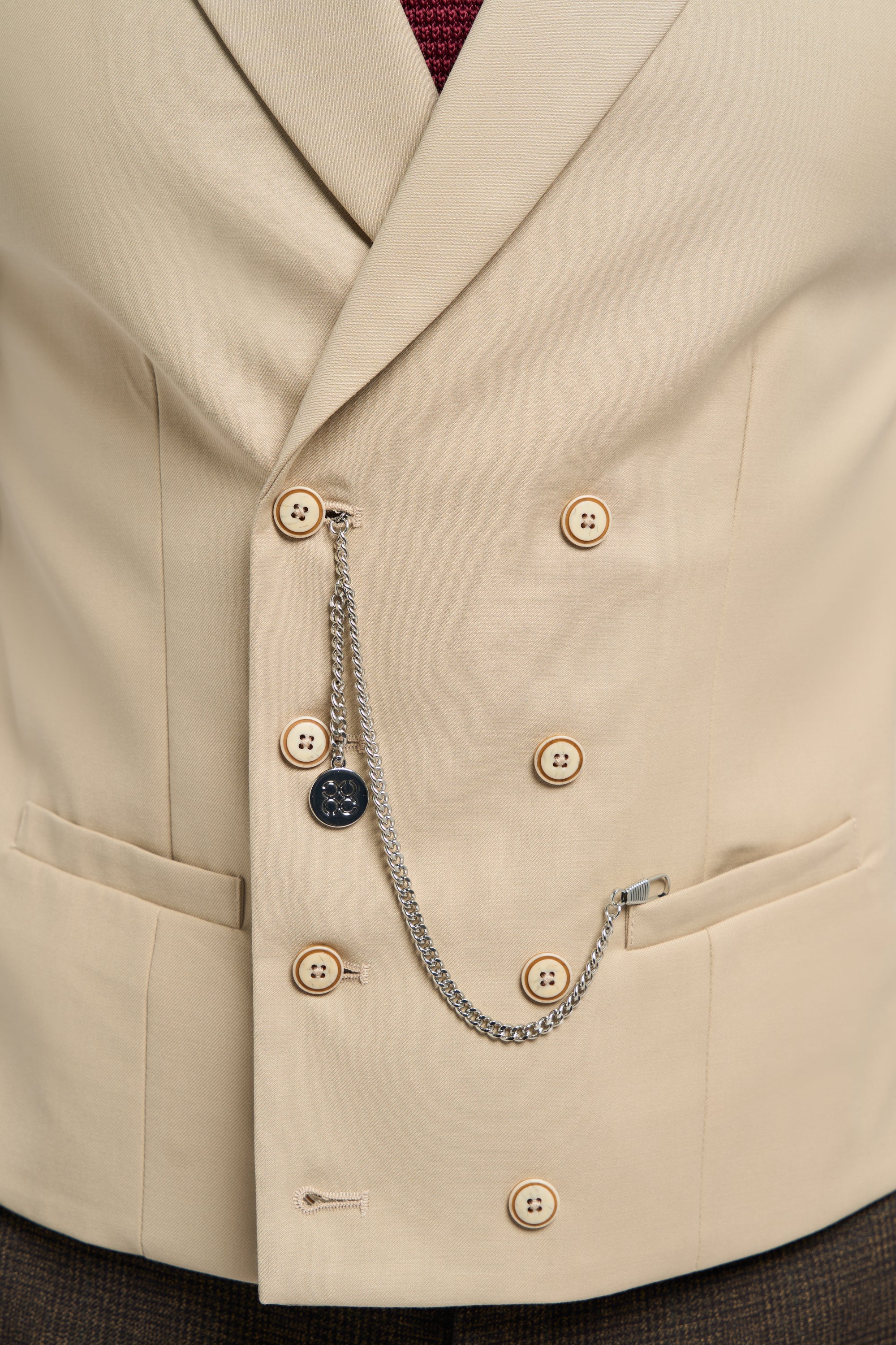 Chaleco cruzado para hombre con cadena - Cavani Lennox