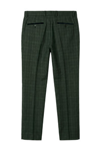 Leo - Pantalones de cuadros verdes para hombre
