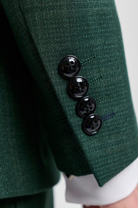 Leo - Traje de hombre de 3 piezas a cuadros verde de corte sastre