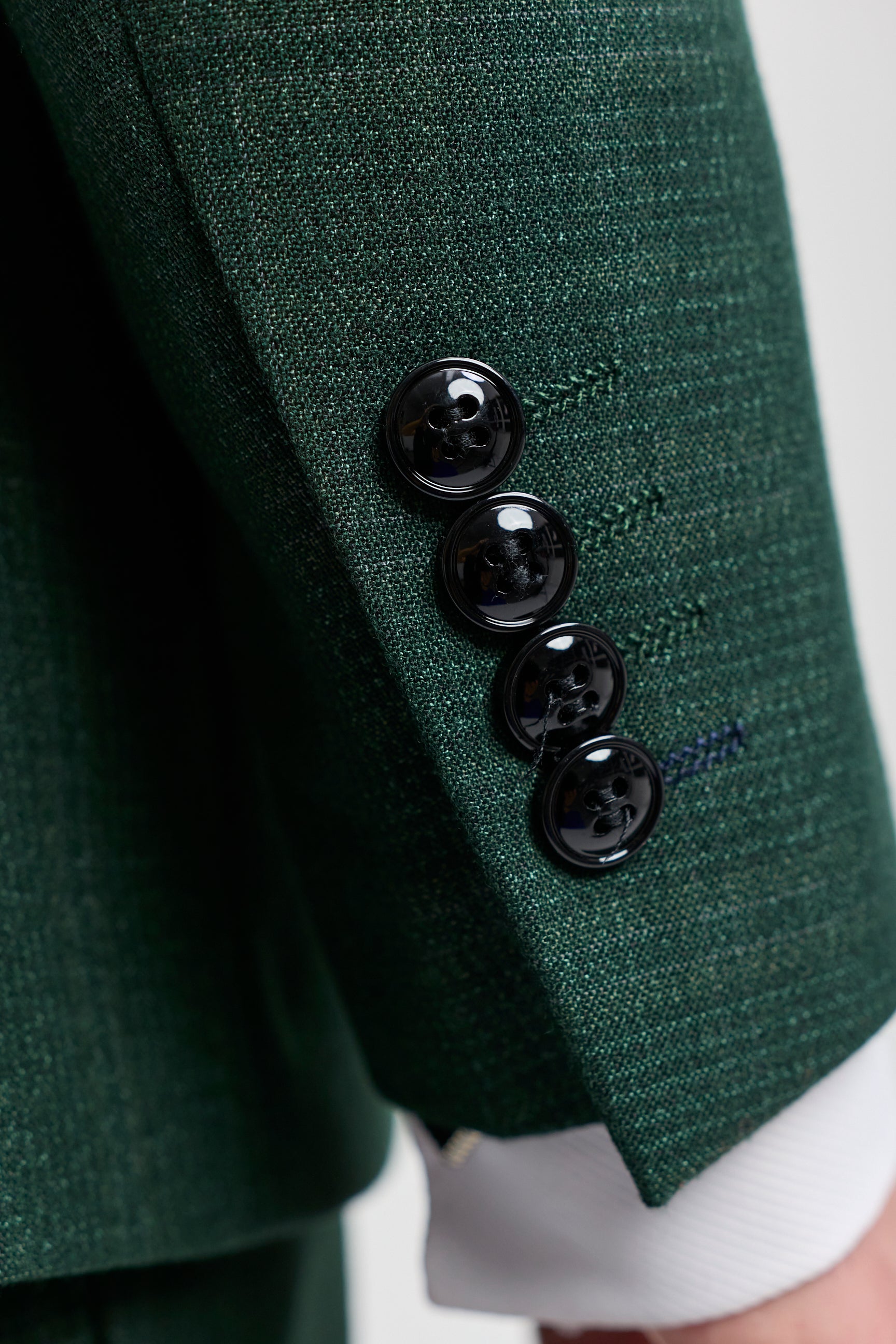 Leo - Traje de hombre de 3 piezas a cuadros verde de corte sastre