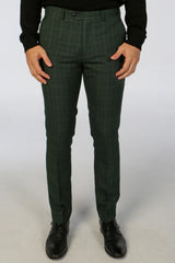 Leo - Pantalones de cuadros verdes para hombre