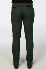 Leo - Pantalones de cuadros verdes para hombre