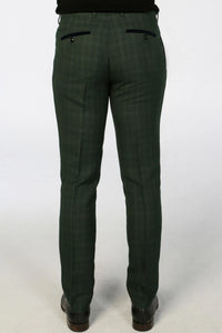 Leo - Pantalones de cuadros verdes para hombre