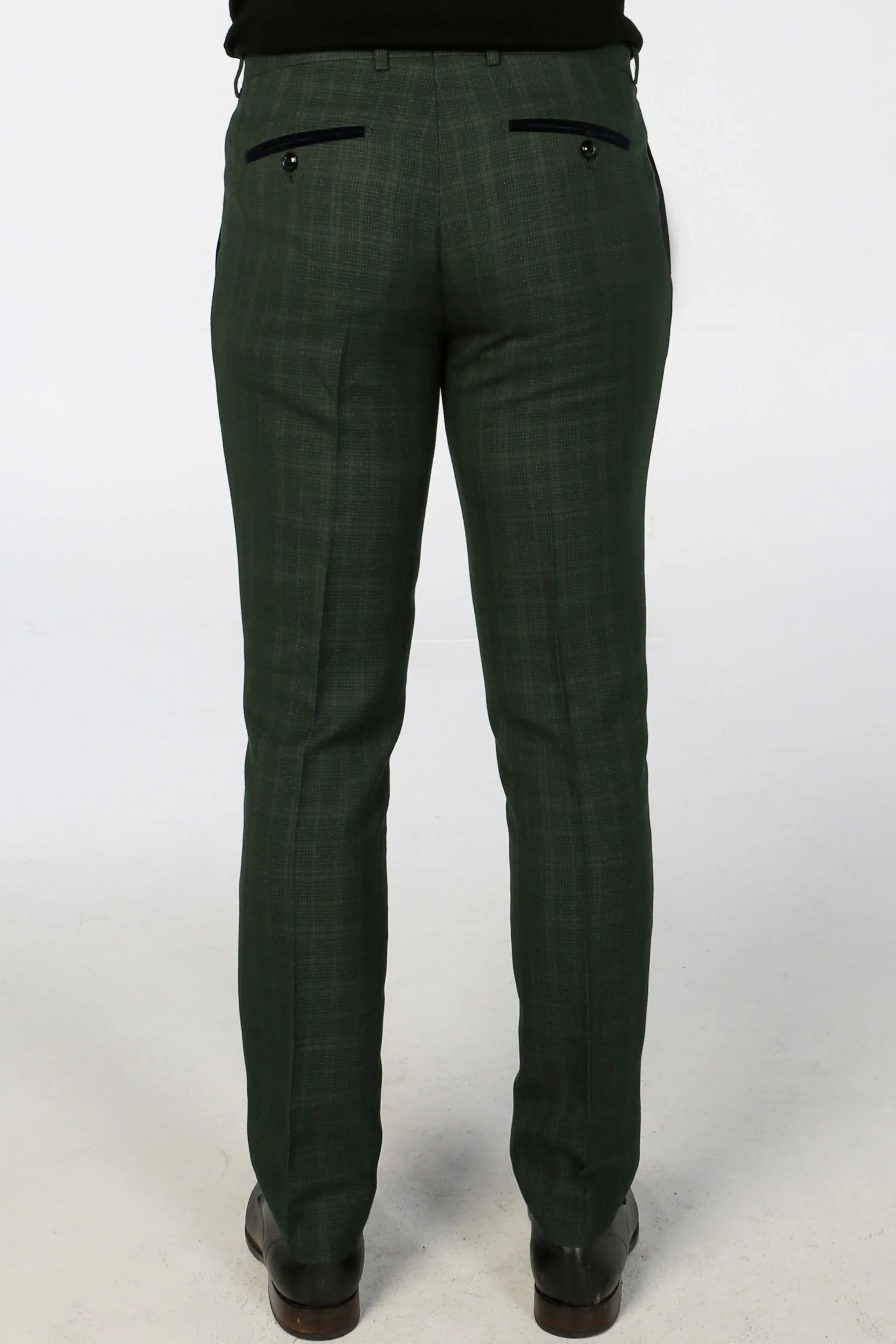 Leo - Pantalones de cuadros verdes para hombre