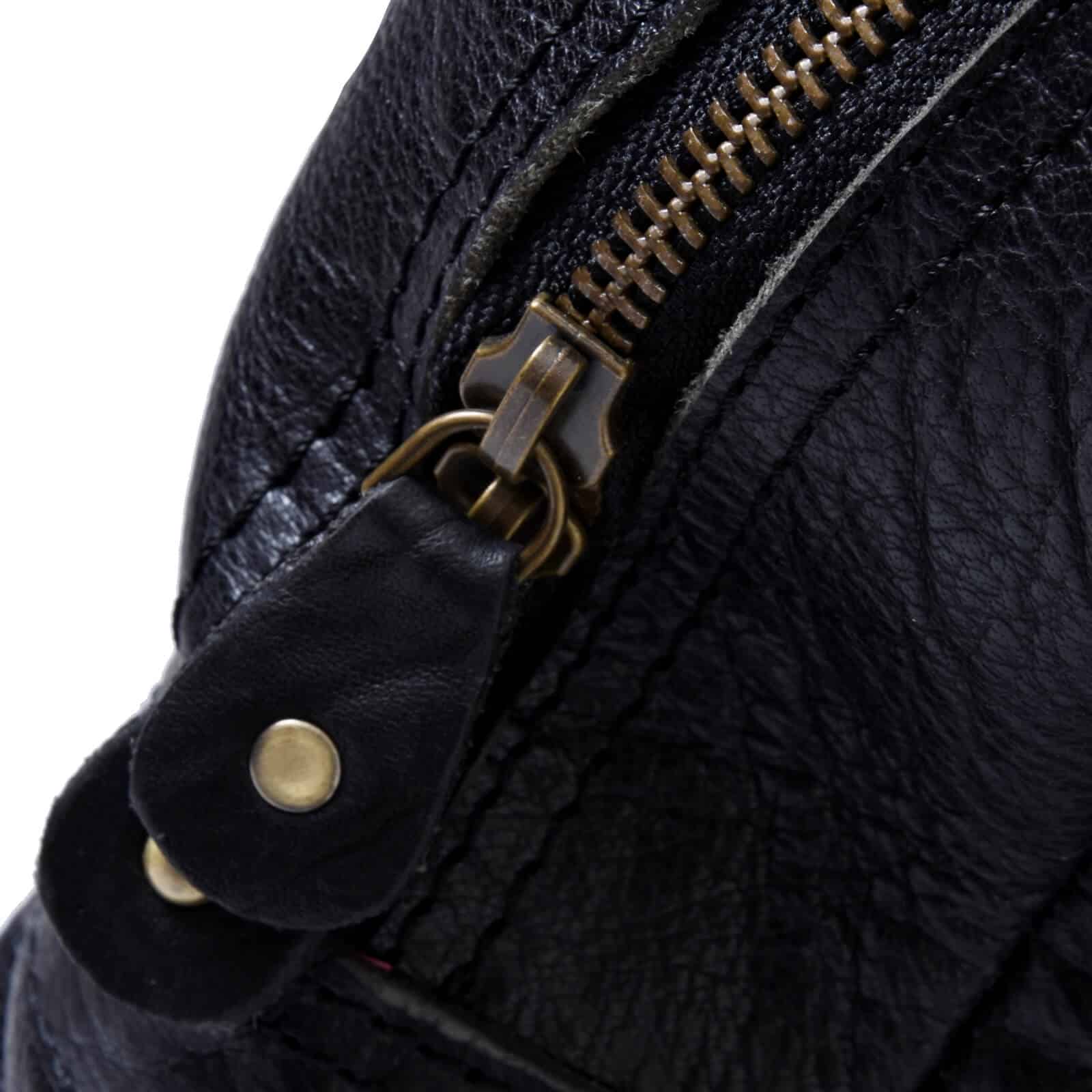 Bolso de mano/viaje de fin de semana de piel auténtica - Negro