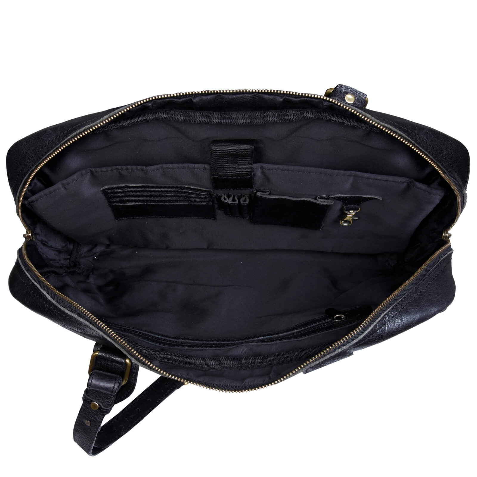 Bolso de mano/viaje de fin de semana de piel auténtica - Negro