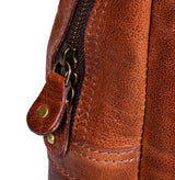 Bolso de mano de piel auténtica para viajes cortos - Marrón claro,