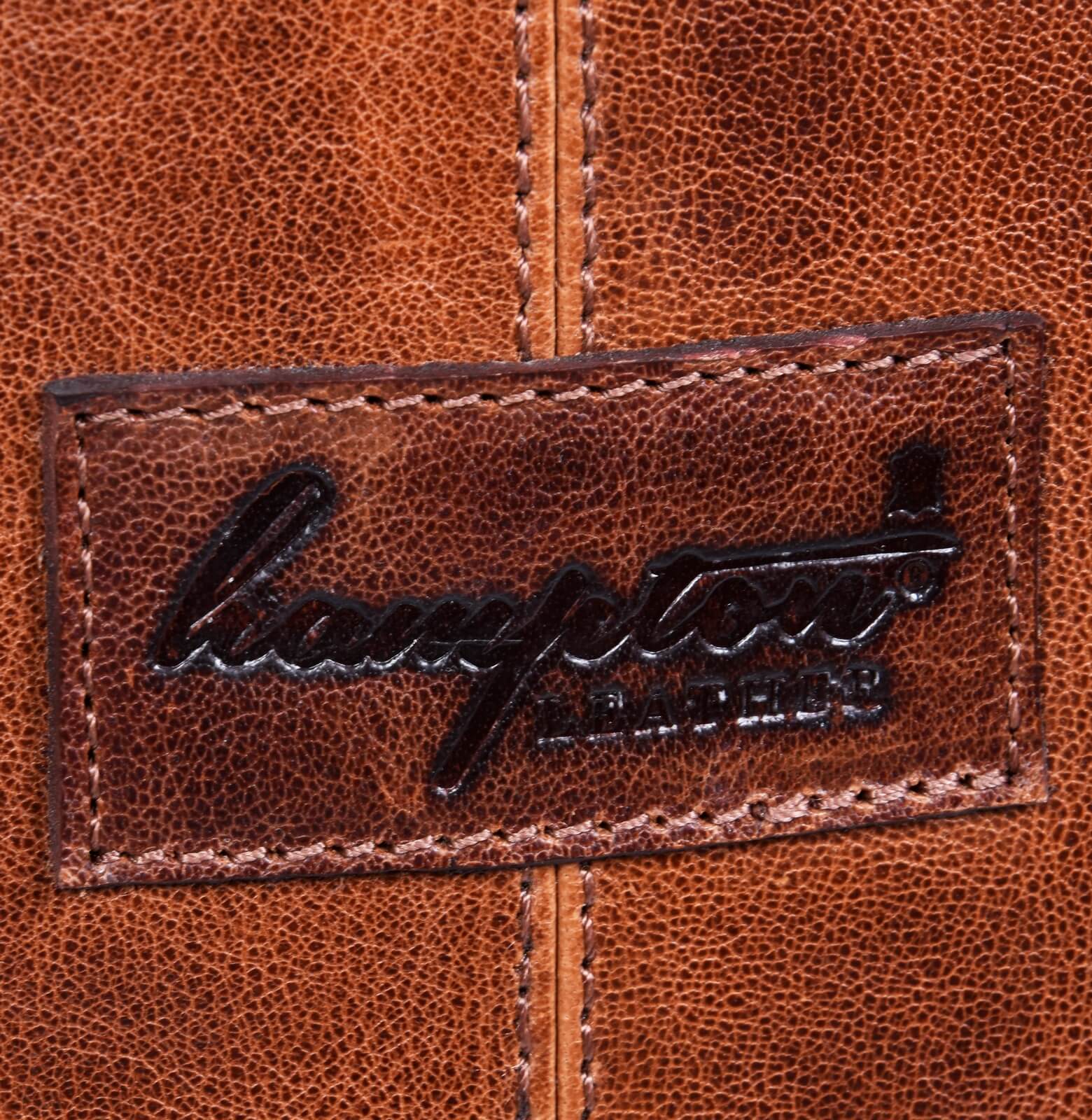 Bolso de mano de piel auténtica para viajes cortos - Marrón claro,