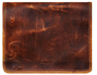 Bolso bandolera para portátil de piel auténtica - Hasta 15" - Marrón claro